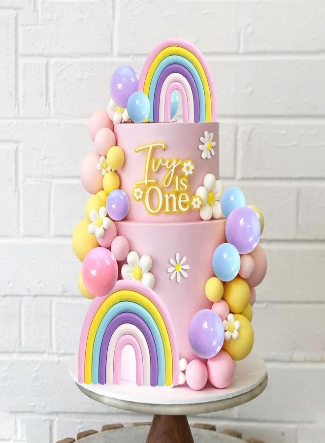 DRWATE 35 PCS Groovy Cake Toppers Boho Cake Topper Hippie Birthday Decorations with Flower Rainbow Balls for Boho Groovy Theme Birthday Supplies - Image 4